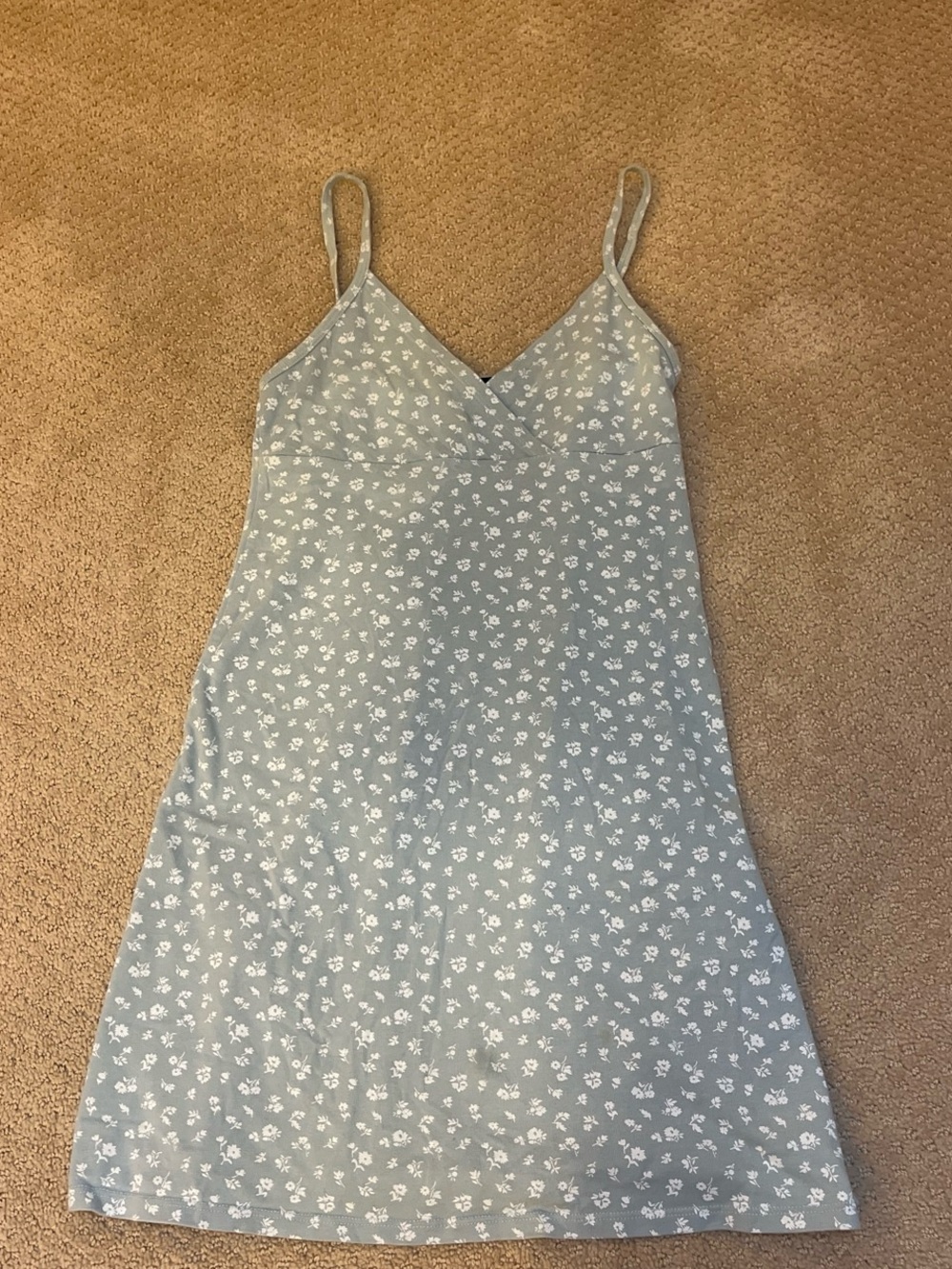Brandy Melville blue mini dress with white floral print